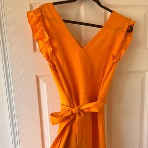 Loft size 14 Orange Linen Dress